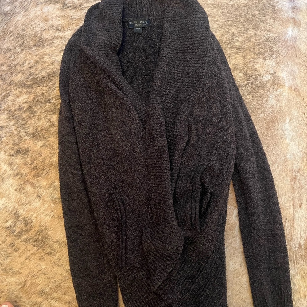 Barefoot dreams cardigan charcoal